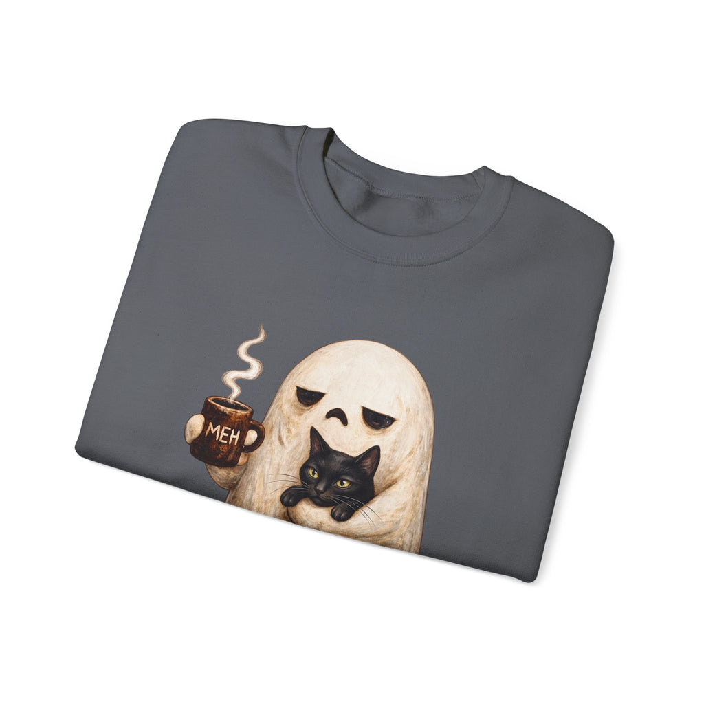 Meh Ghost and Black Cat - Crewneck Sweatshirt