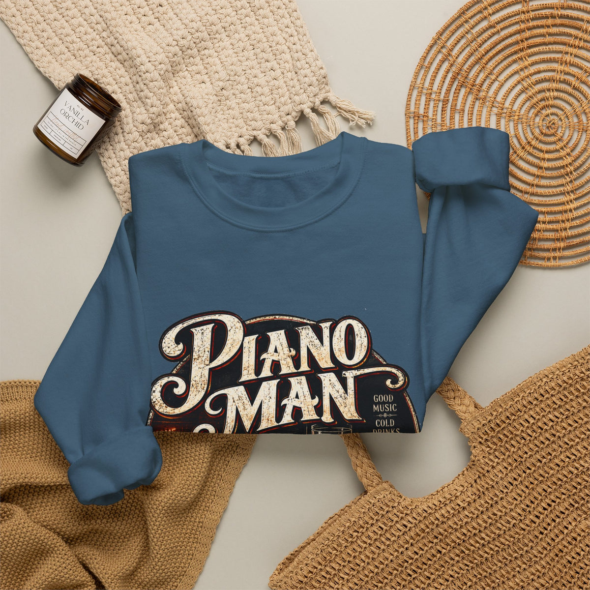 Piano Man Retro Bar - Crewneck Sweatshirt