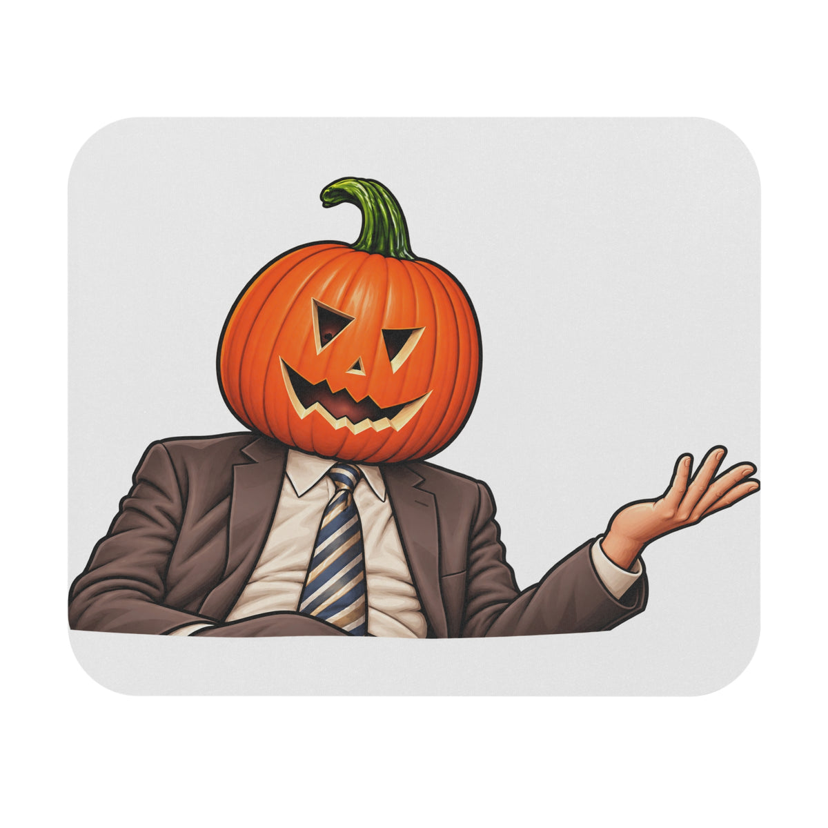 Pumpkin Head Office Cartoon - Mouse Pad
