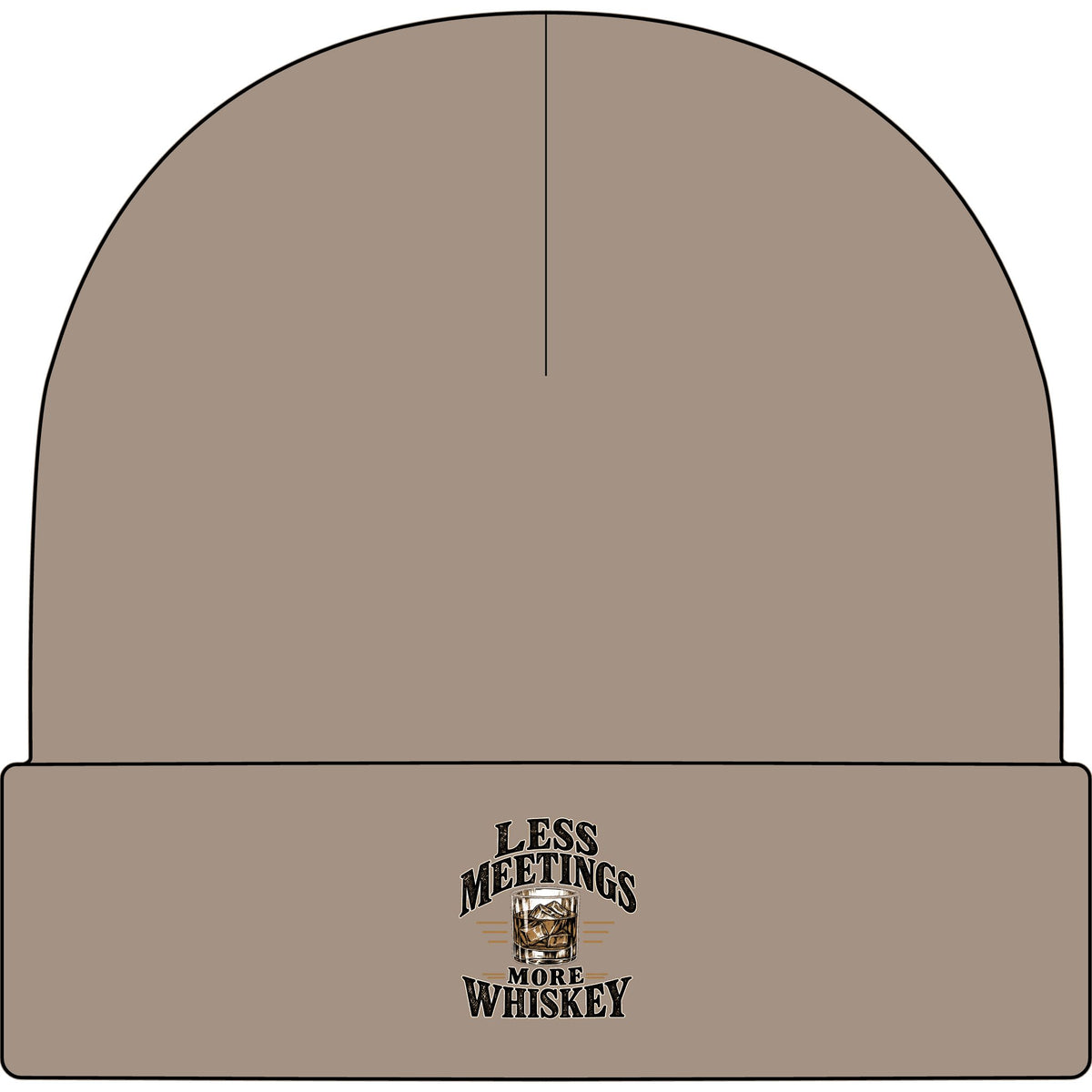 Less Meetings More Whiskey - AS Colour 1107 Cuff Beanie