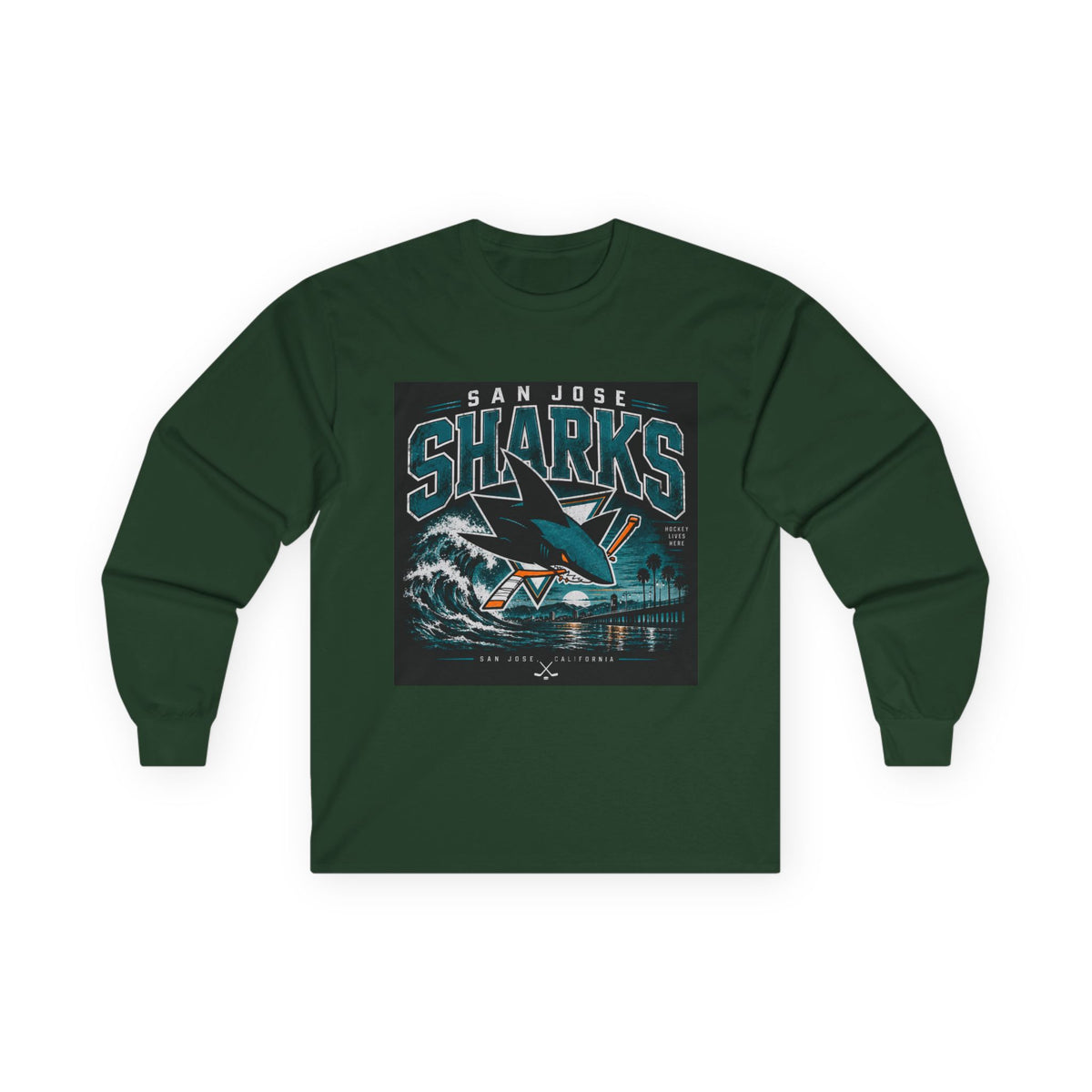 Sharks Wave Hockey Tee - Unisex Ultra Cotton Long Sleeve Tee