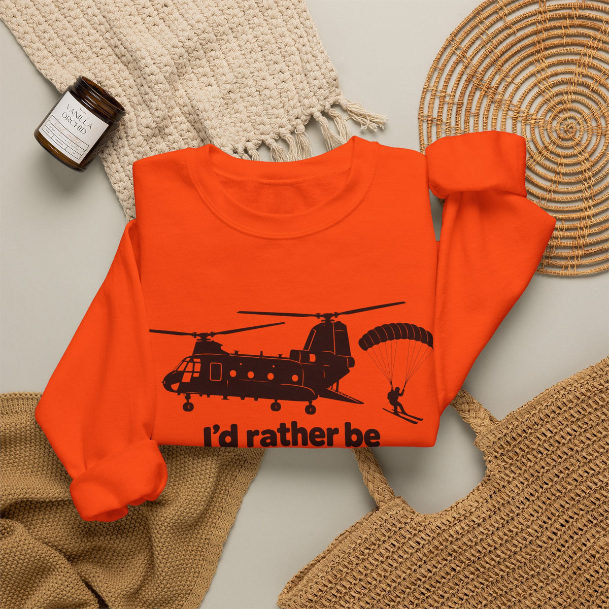 Id Rather Be Heliskiing - Crewneck Sweatshirt