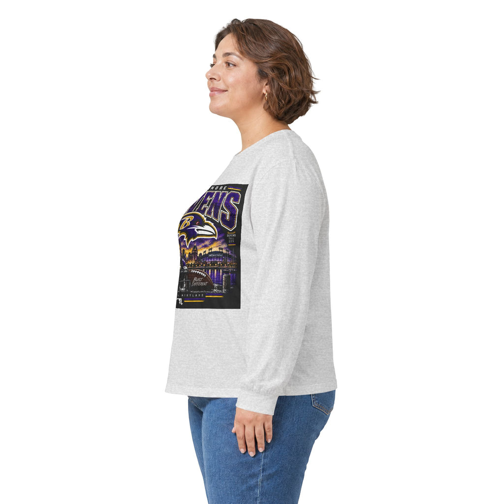Baltimore Ravens Skyline Tee - Unisex Ultra Cotton Long Sleeve Tee