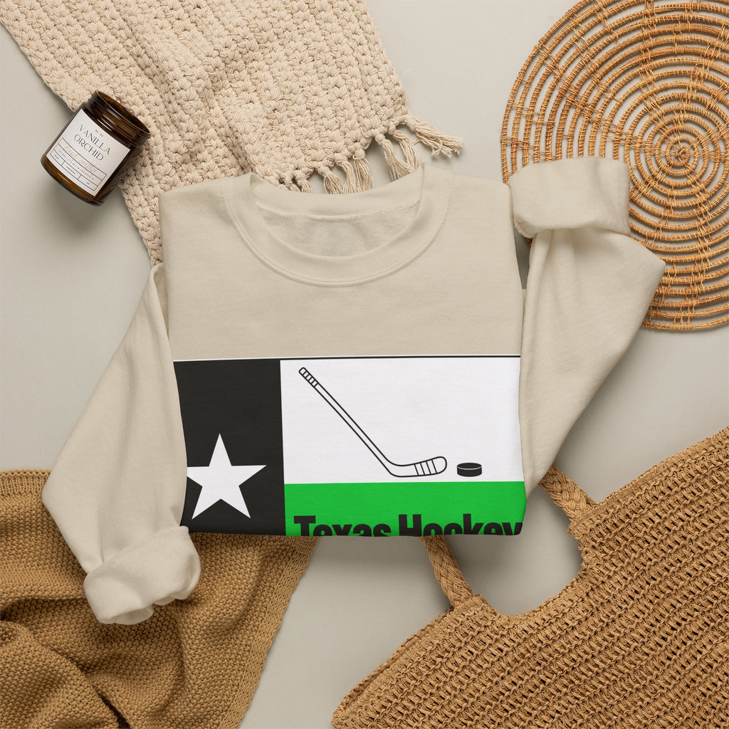 Texas Hockey Flag - Crewneck Sweatshirt
