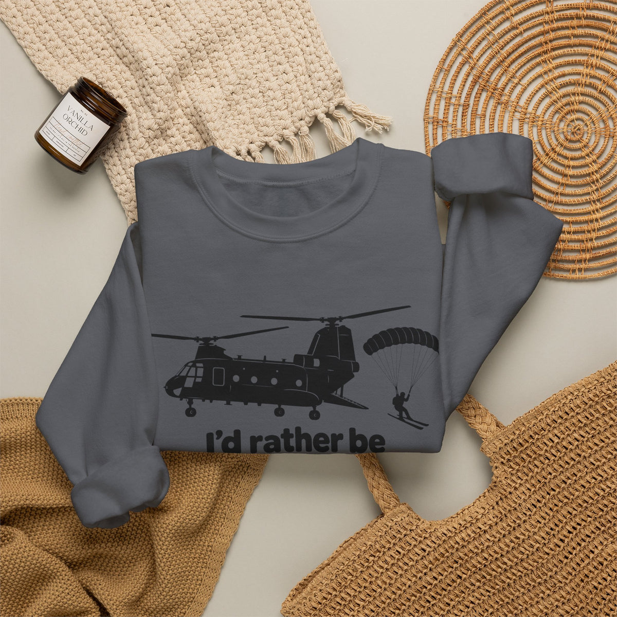 Id Rather Be Heliskiing - Crewneck Sweatshirt