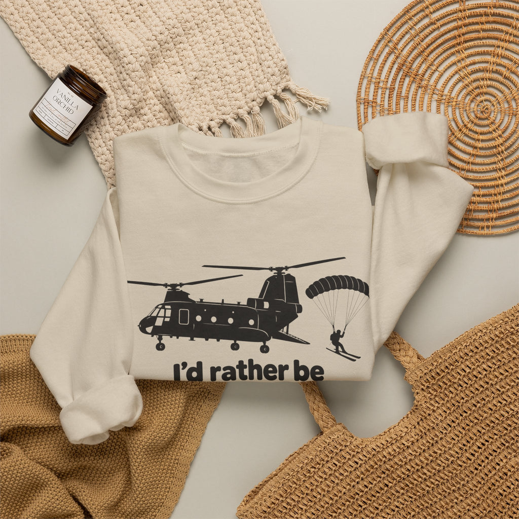 Id Rather Be Heliskiing - Crewneck Sweatshirt