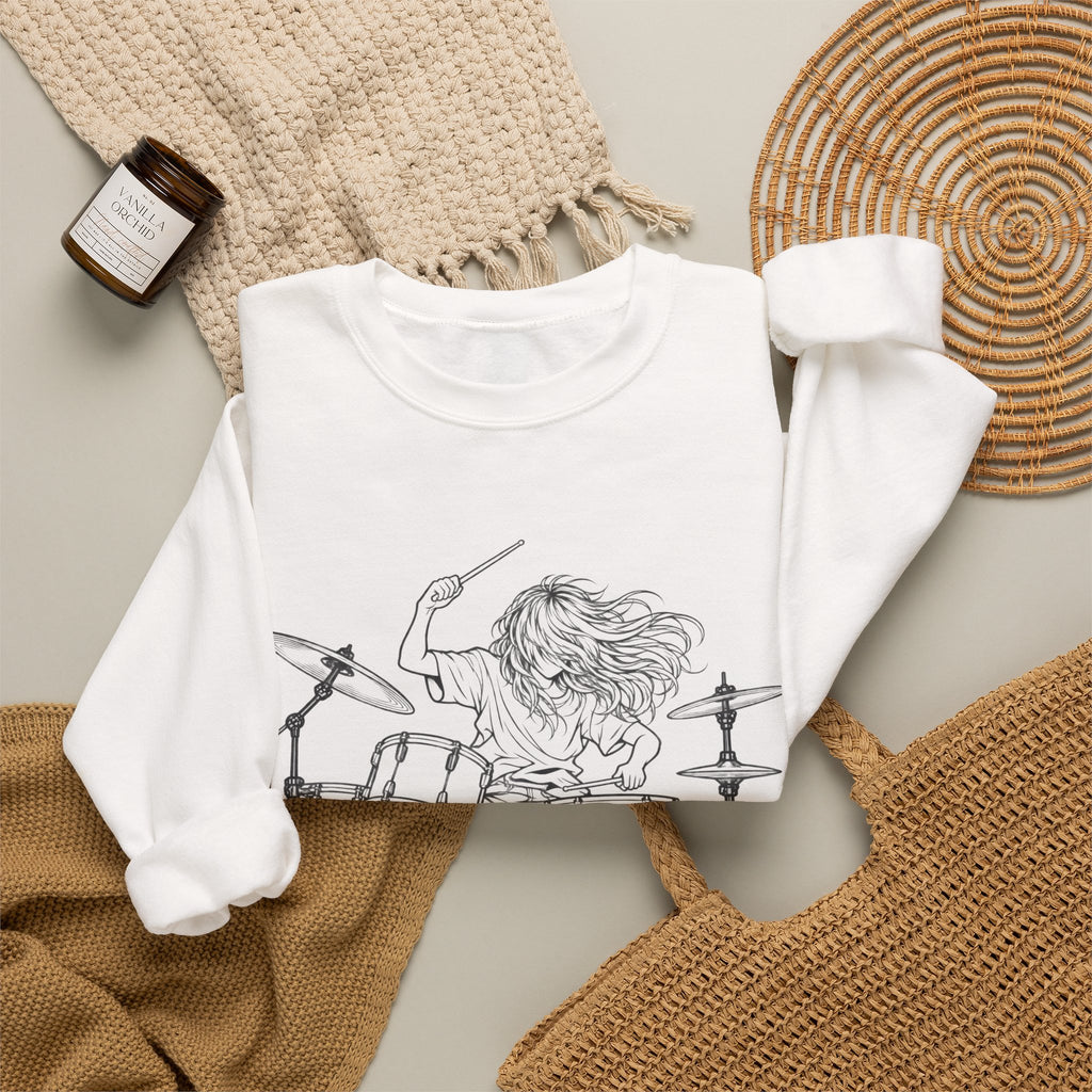 Drummer Sketch - Crewneck Sweatshirt