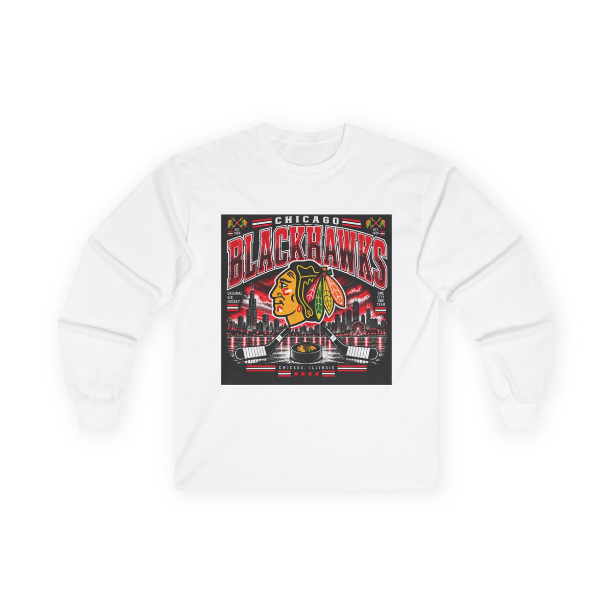 Chicago Blackhawks Heritage - Unisex Ultra Cotton Long Sleeve Tee