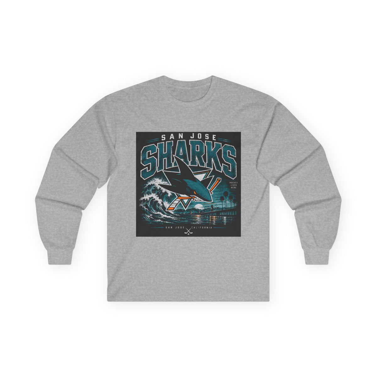 Sharks Wave Hockey Tee - Unisex Ultra Cotton Long Sleeve Tee