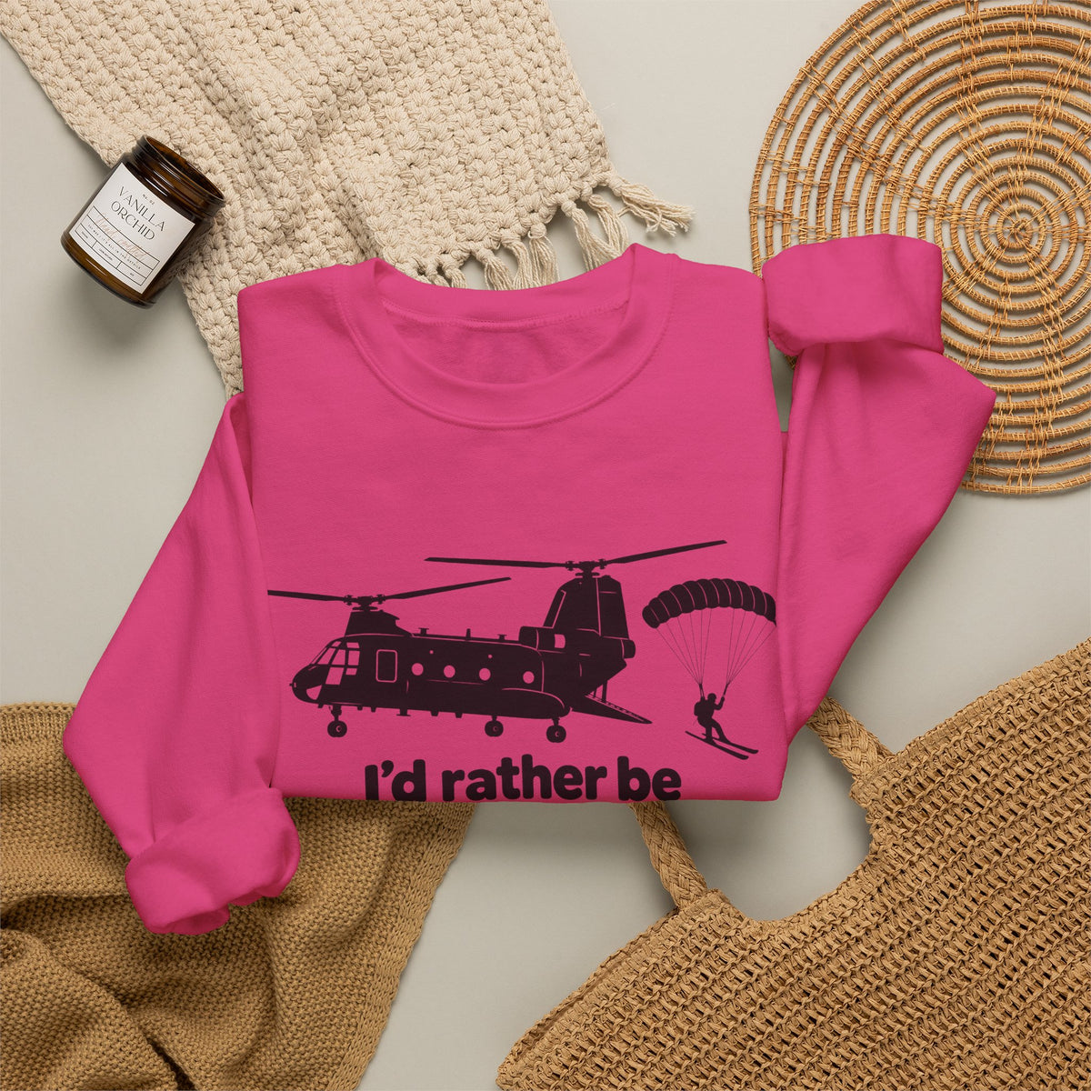 Id Rather Be Heliskiing - Crewneck Sweatshirt