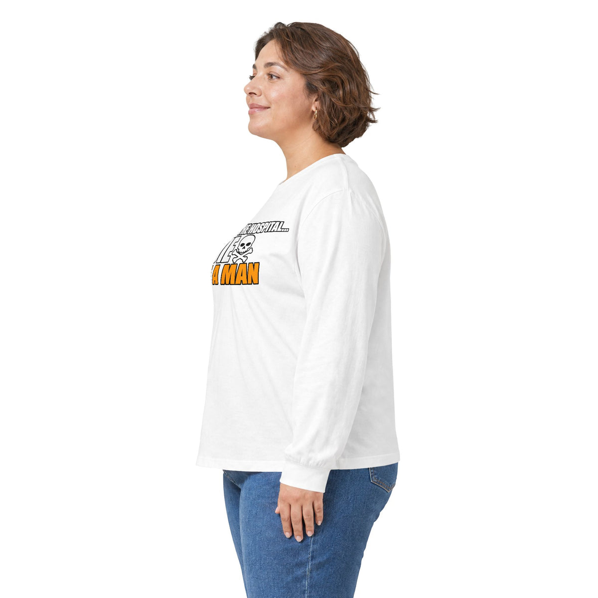 Dont Go to the Hospital - White Outlined - Unisex Ultra Cotton Long Sleeve Tee