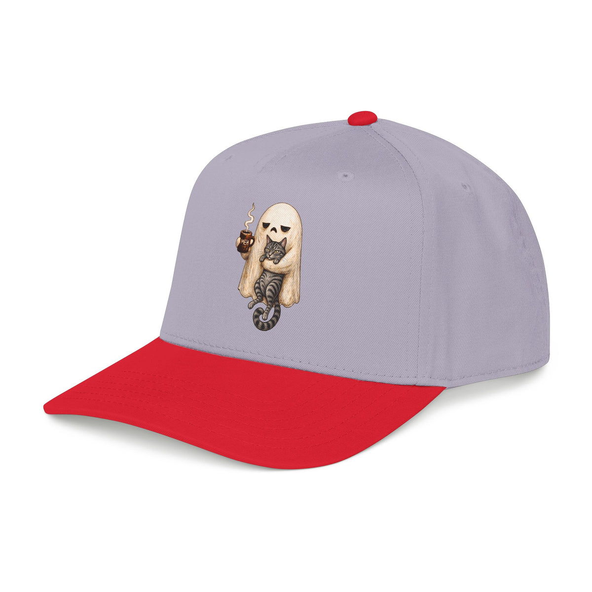 Meh Ghost and Gray Tabby Cat - OTTO Baseball Hat