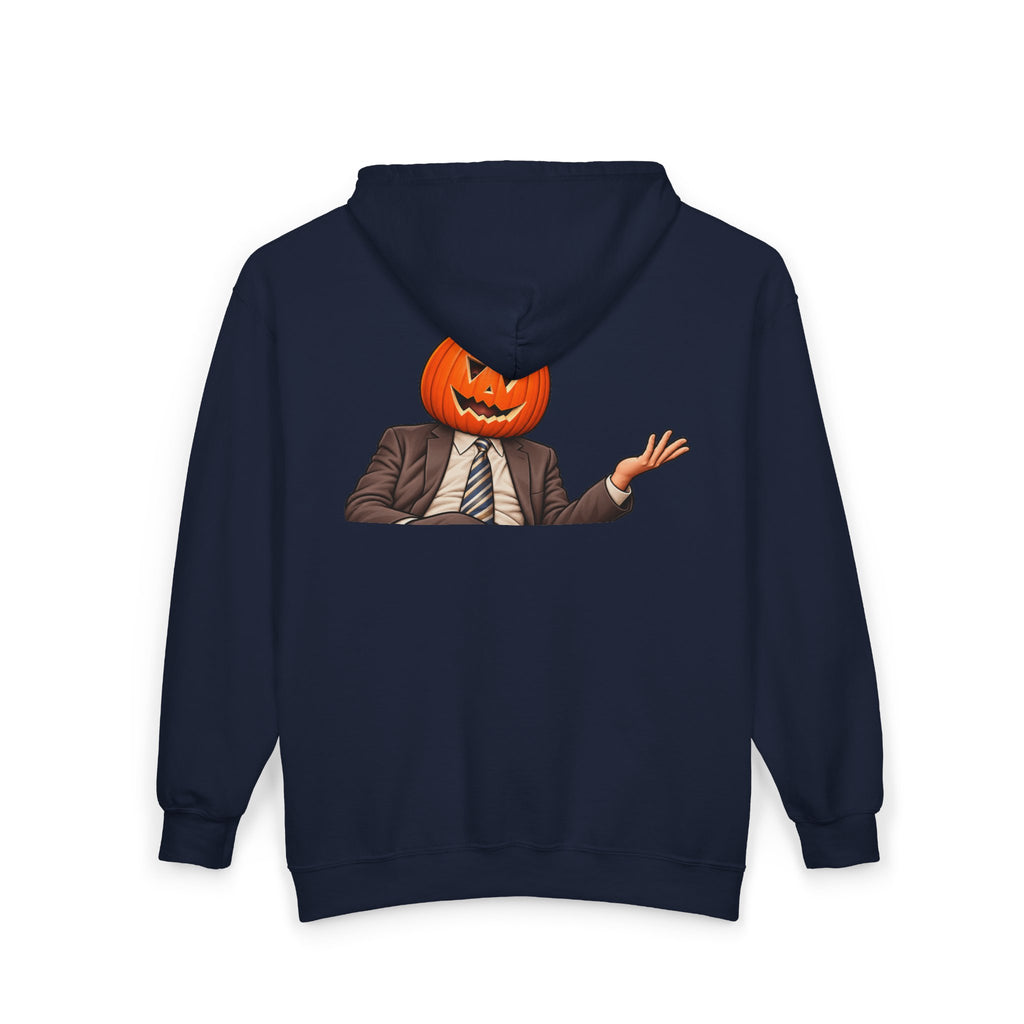 Pumpkin Head Office Cartoon - Full-Zip Hooded Sweatshirt