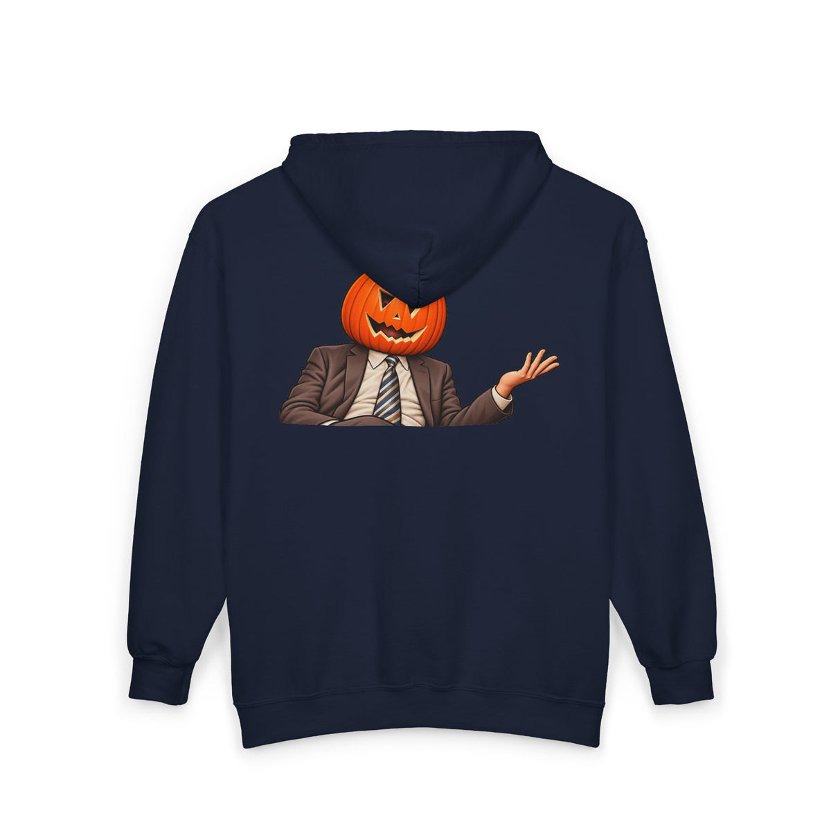 Pumpkin Head Office Cartoon - Full-Zip Hooded Sweatshirt