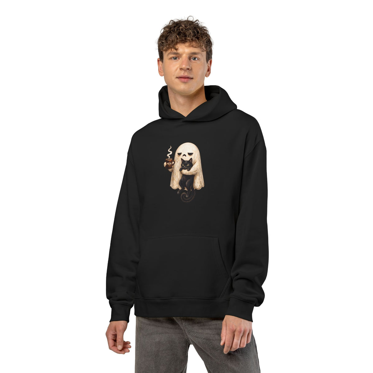 Meh Ghost and Black Cat - Hoodie