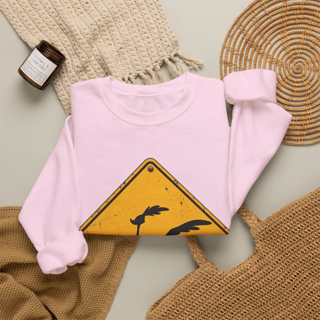 Roadrunner Yellow Diamond Sign - Crewneck Sweatshirt
