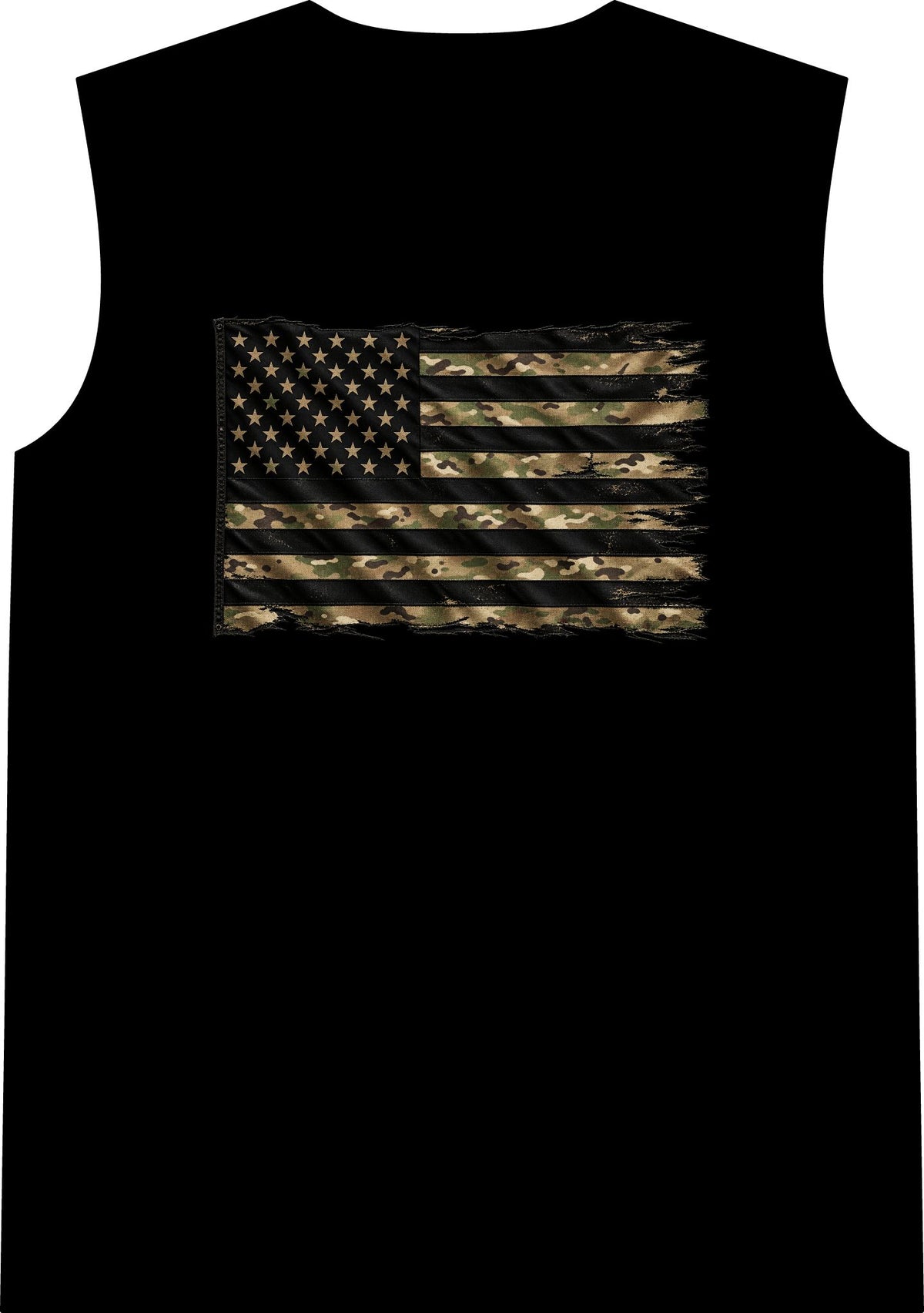 Black and Multicam American Flag - Classic Tank