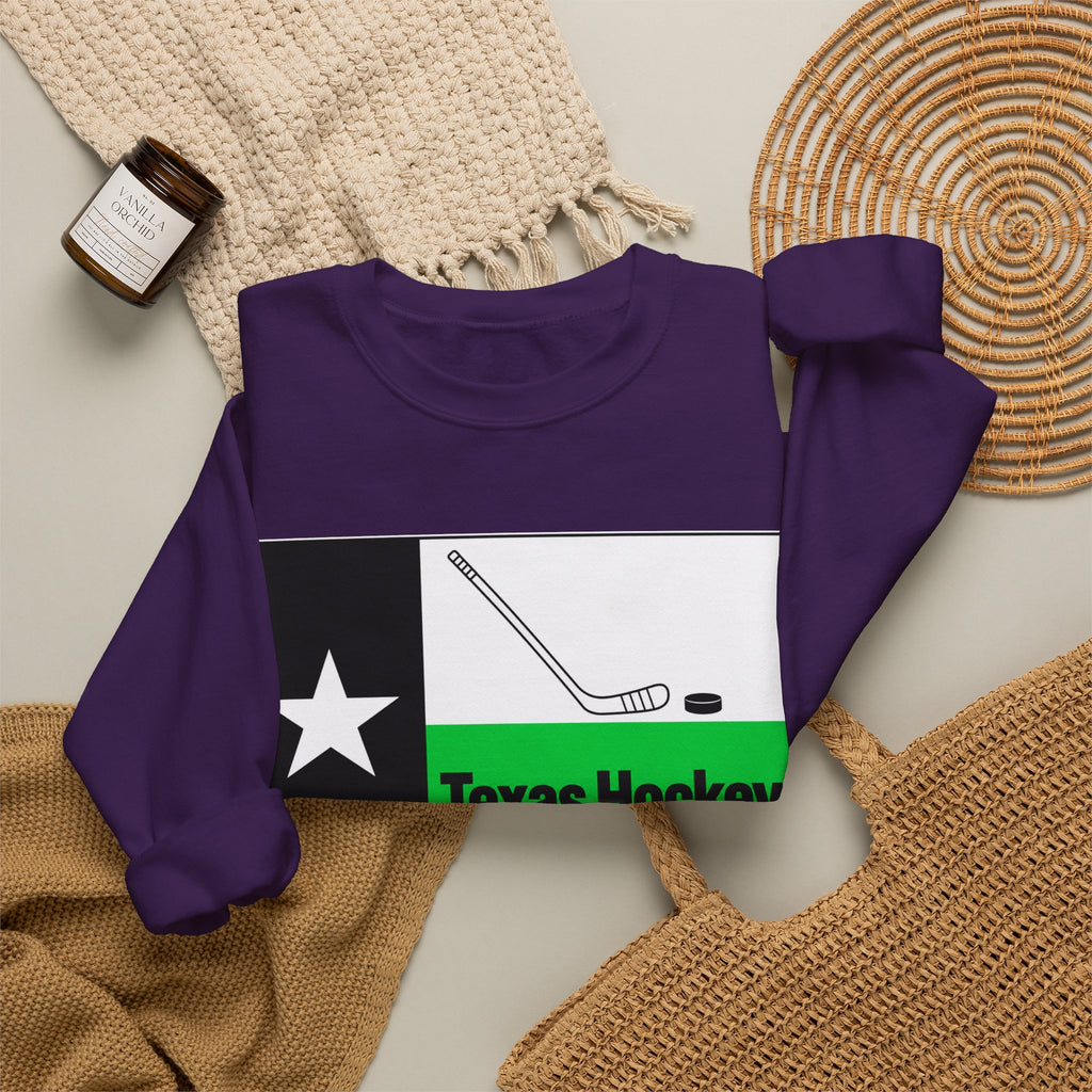 Texas Hockey Flag - Crewneck Sweatshirt