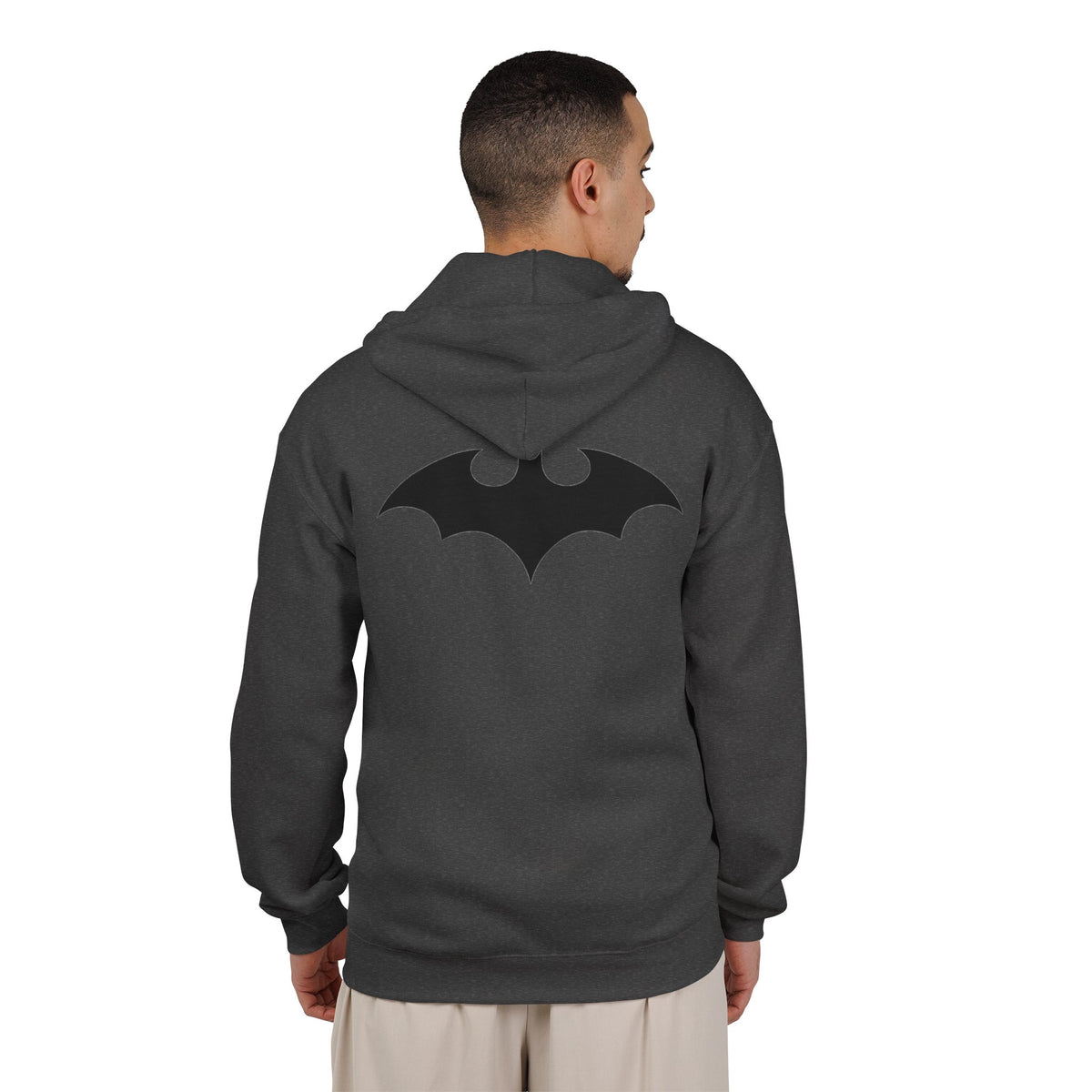 Midnight Bat Emblem - Full-Zip Hooded Sweatshirt