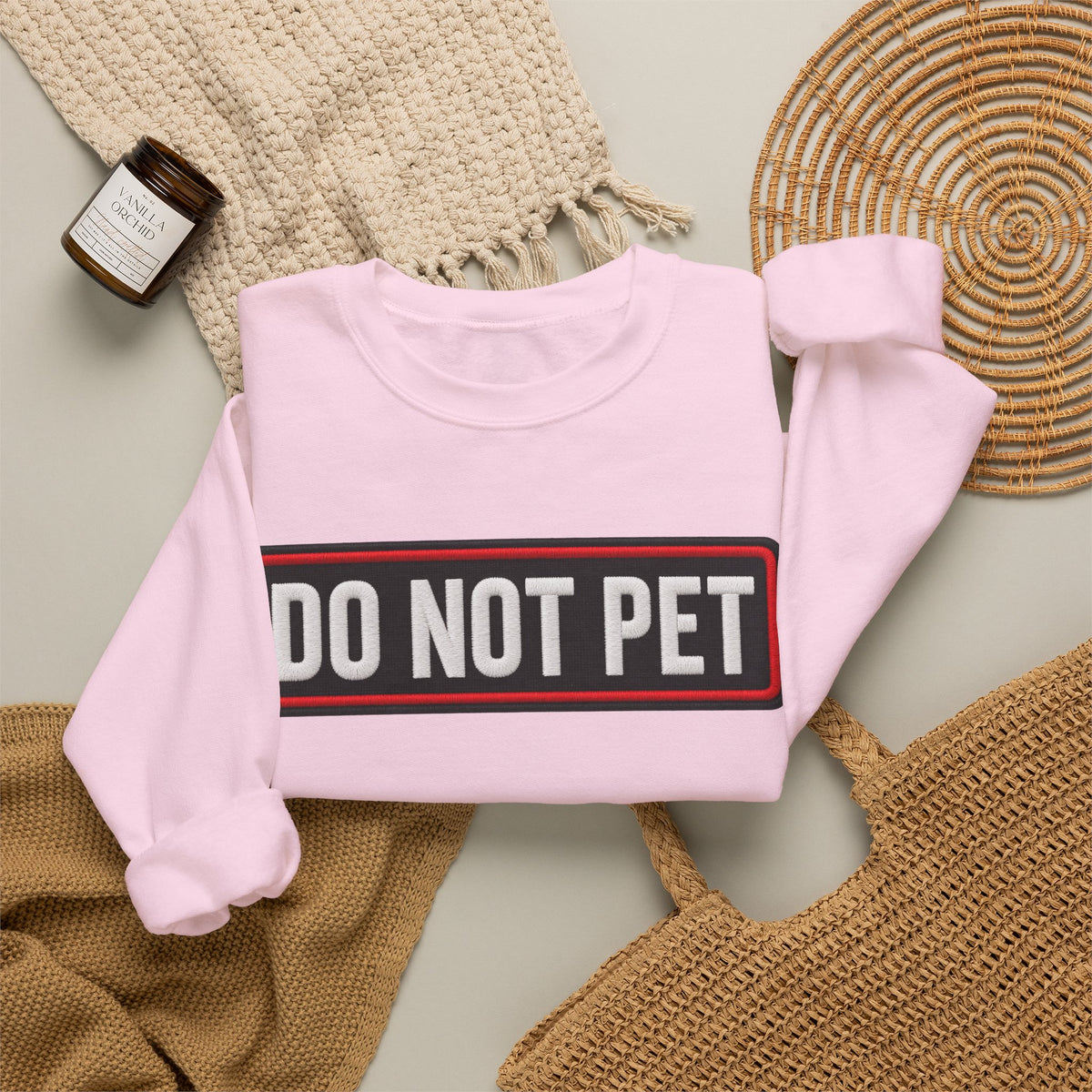 Do Not Pet - Service Dog Patch - Crewneck Sweatshirt