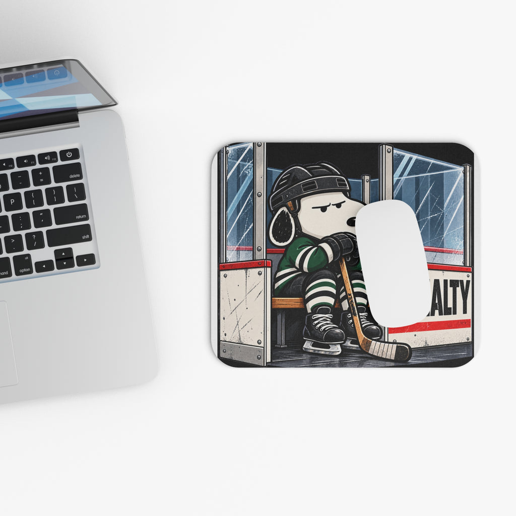 Snoopy Hockey Penalty Box Green - Mouse Pad