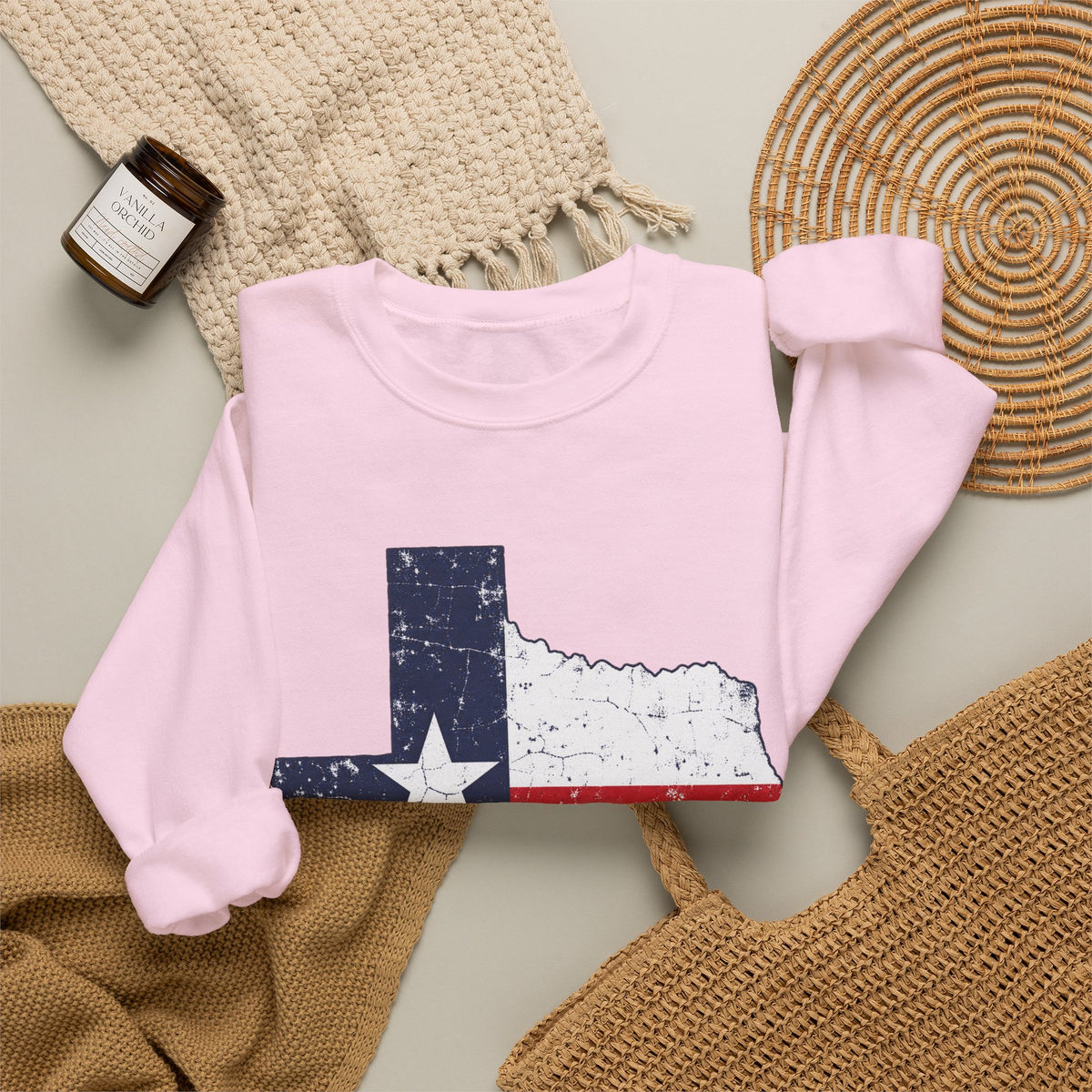 Weathered Texas Flag - Crewneck Sweatshirt