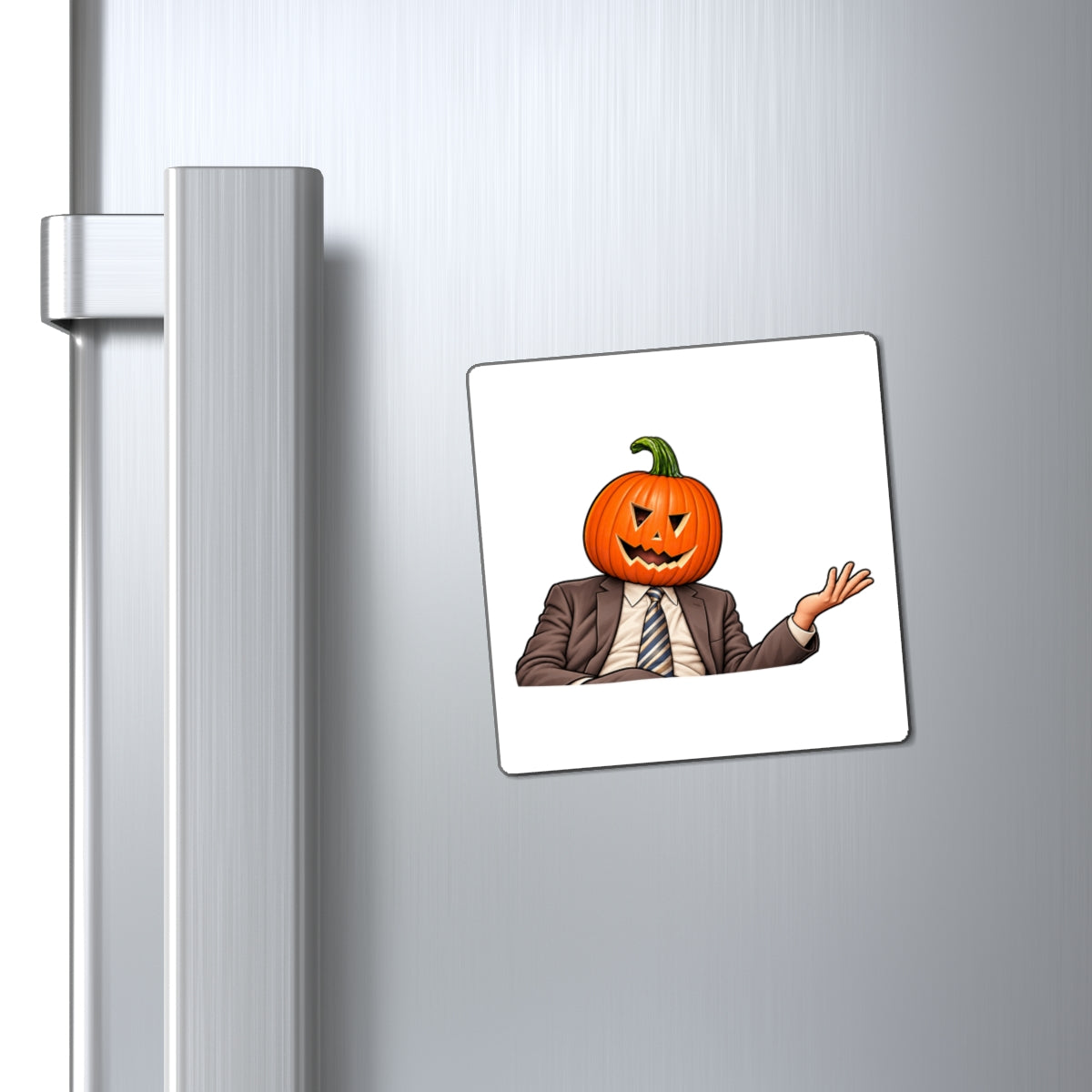 Pumpkin Head Office Cartoon - Magnet