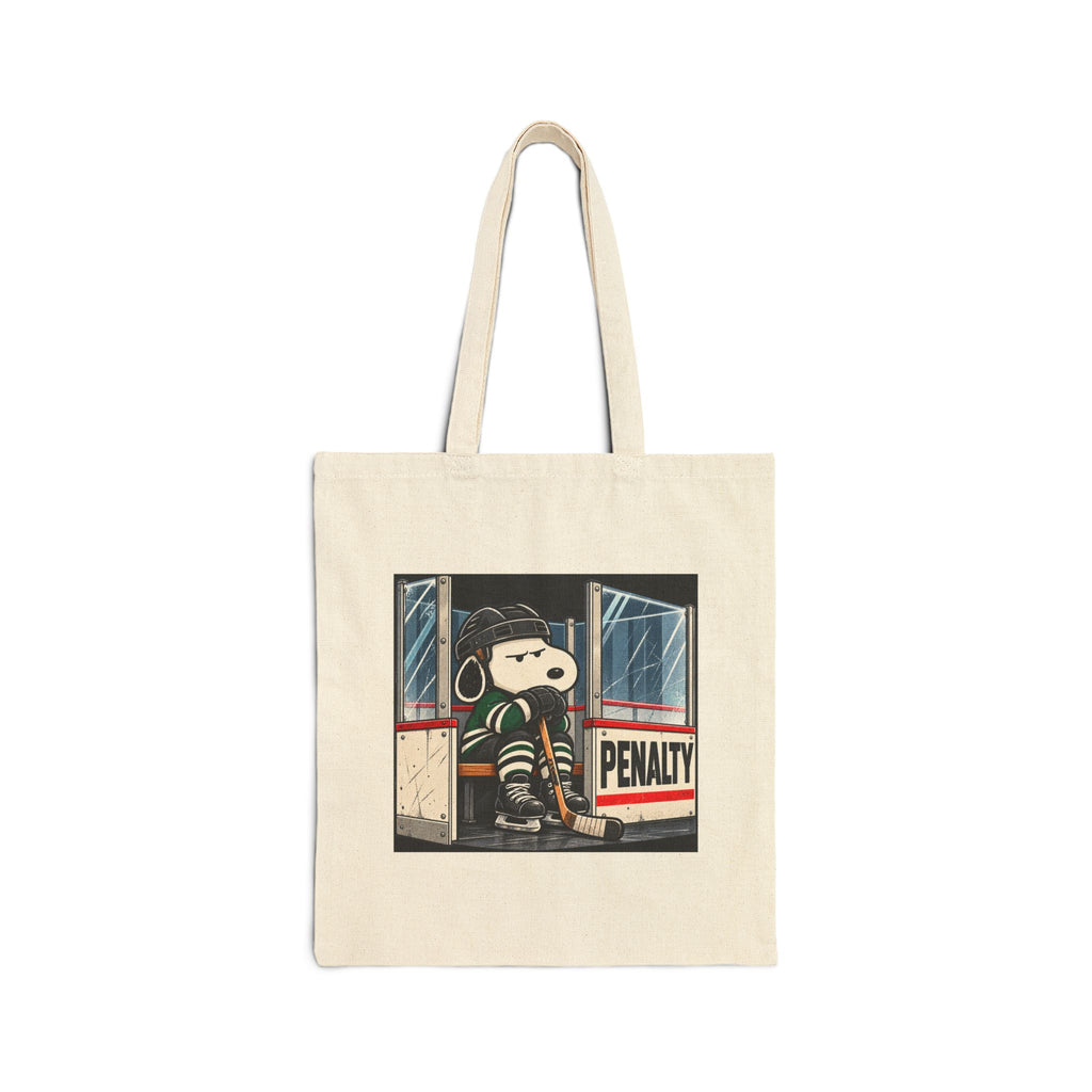 Snoopy Hockey Penalty Box Green - Canvas Tote