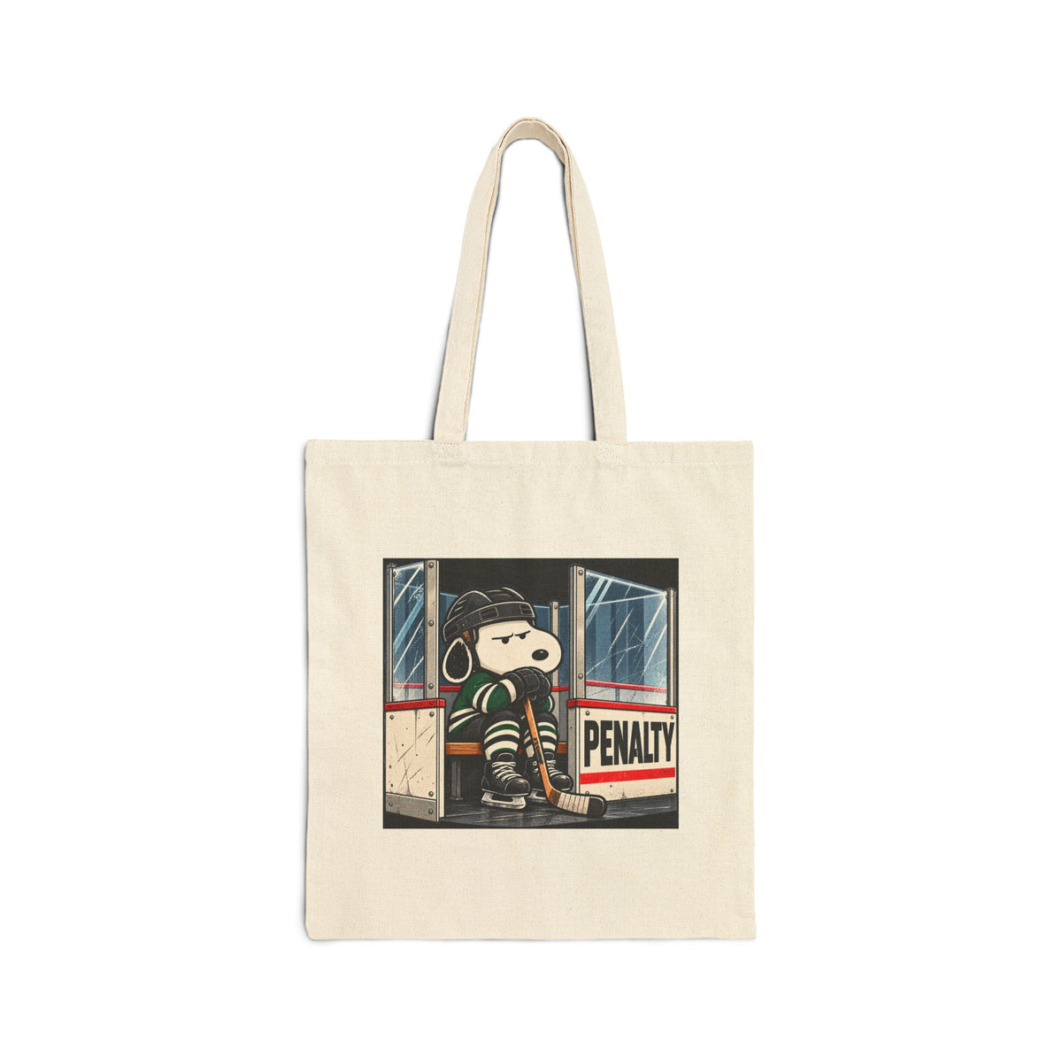 Snoopy Hockey Penalty Box Green - Canvas Tote