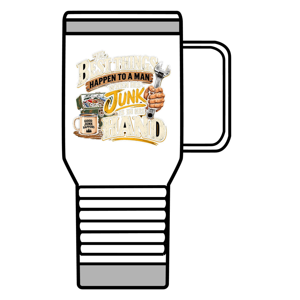 Best Things Happen in a Man's Hand - 20oz Insulated Mug
