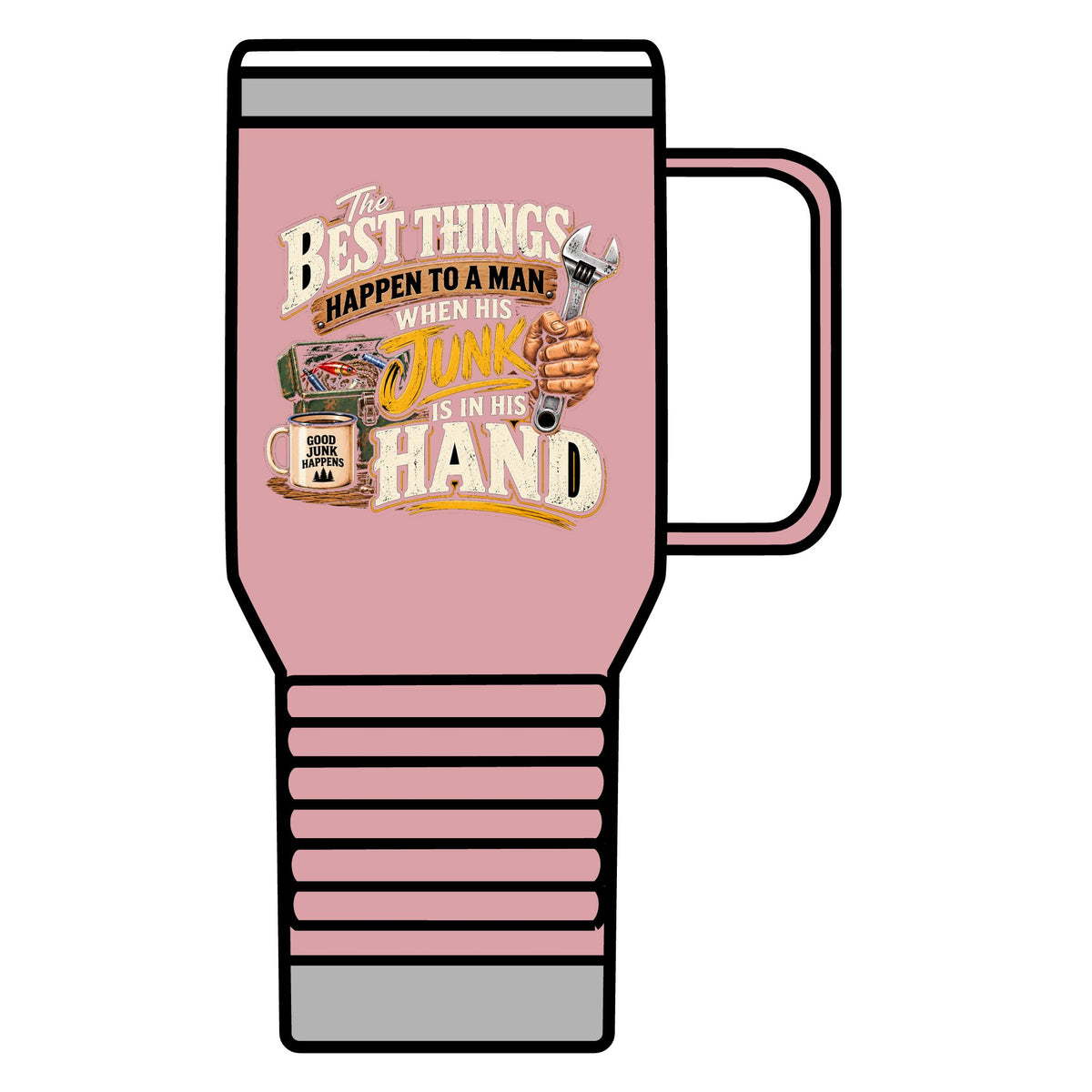Best Things Happen in a Man's Hand - 20oz Insulated Mug