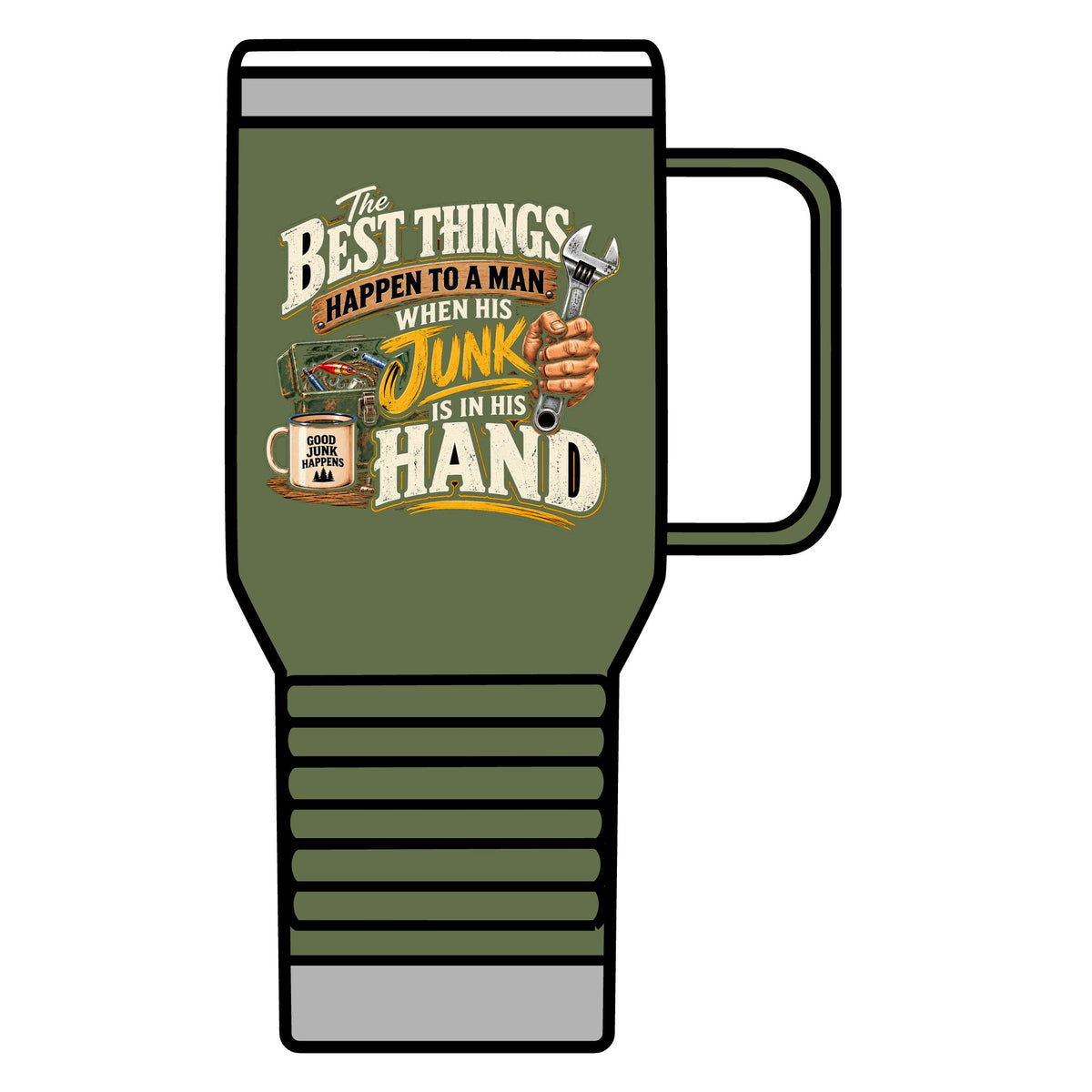 Best Things Happen in a Man's Hand - 20oz Insulated Mug