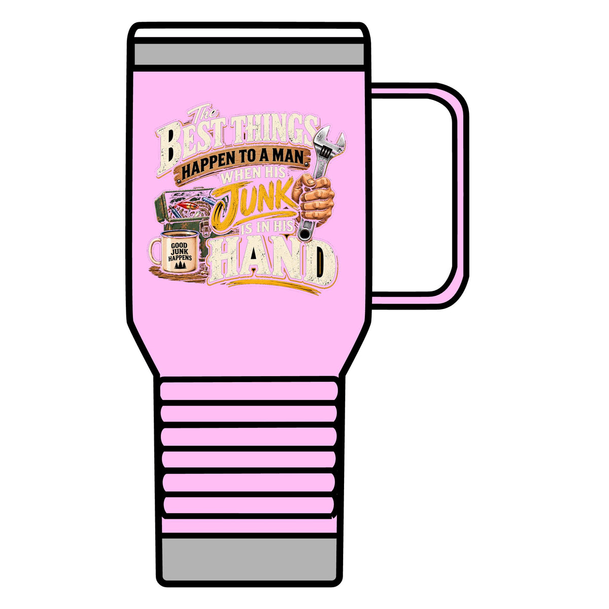 Best Things Happen in a Man's Hand - 20oz Insulated Mug