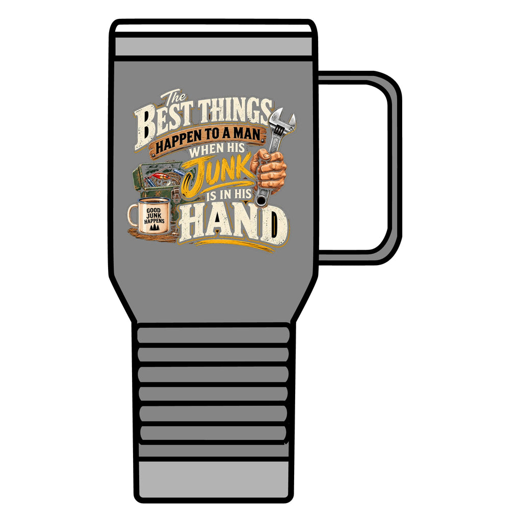 Best Things Happen in a Man's Hand - 20oz Insulated Mug