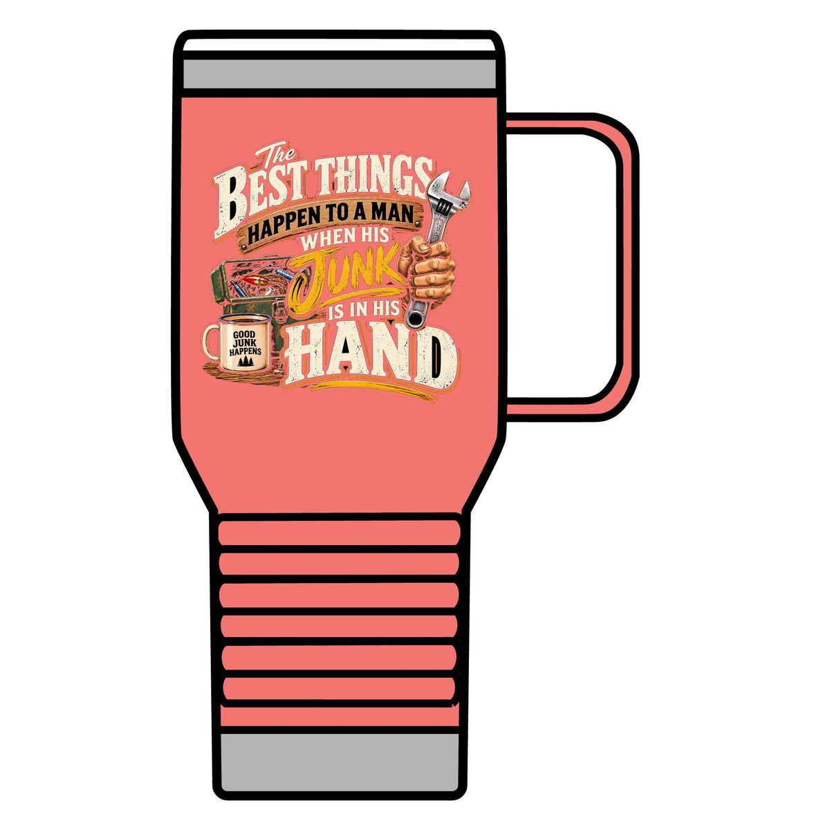 Best Things Happen in a Man's Hand - 20oz Insulated Mug