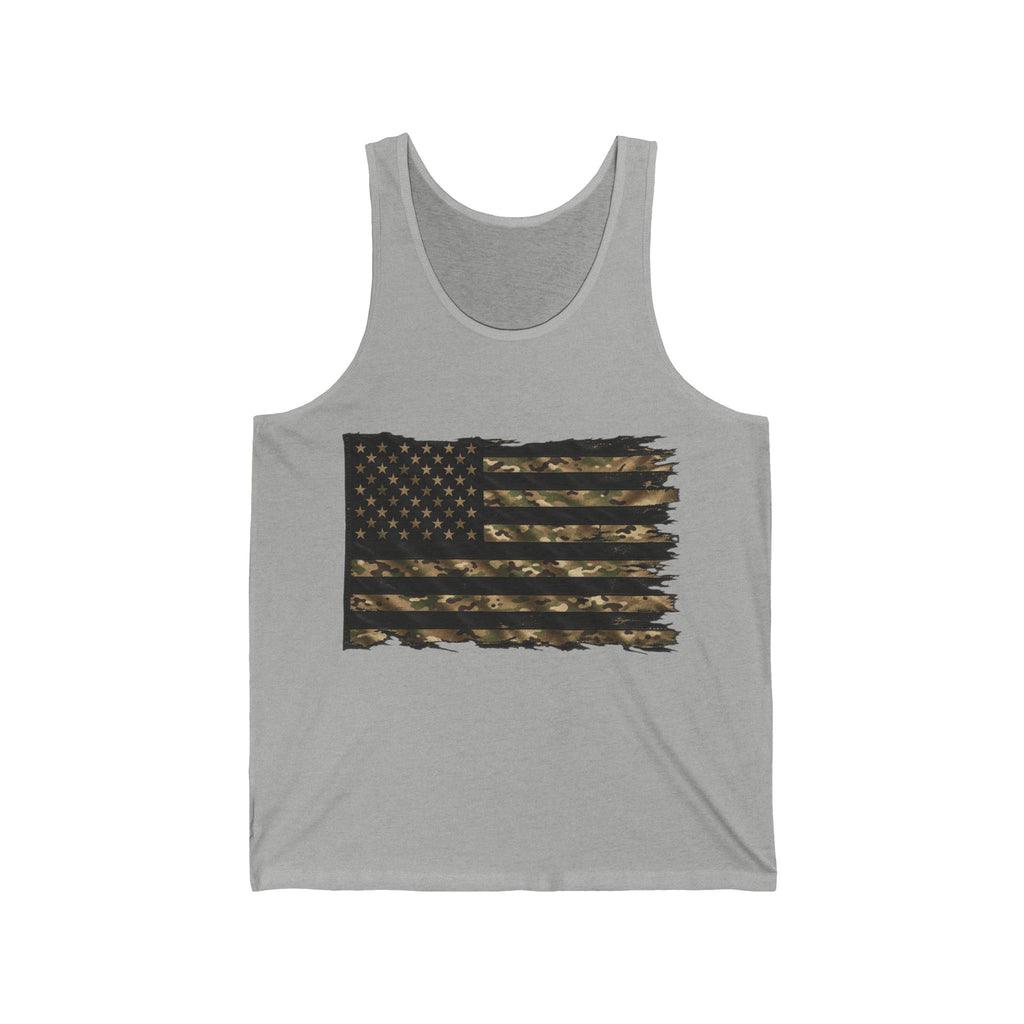Black and Multicam American Flag - Athletic Tank