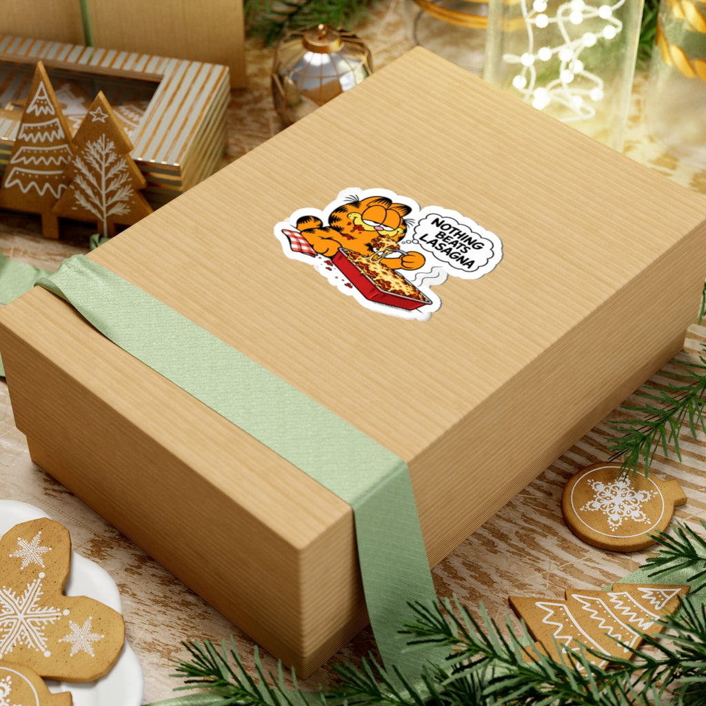 Nothing Beats Lasagna - Kiss-Cut Sticker
