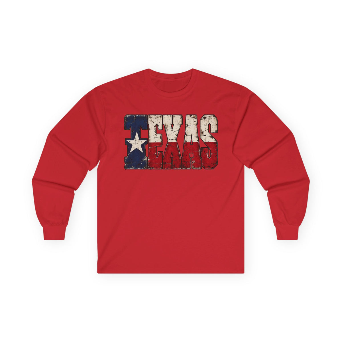 Texas Flag Block Letters - Unisex Ultra Cotton Long Sleeve Tee