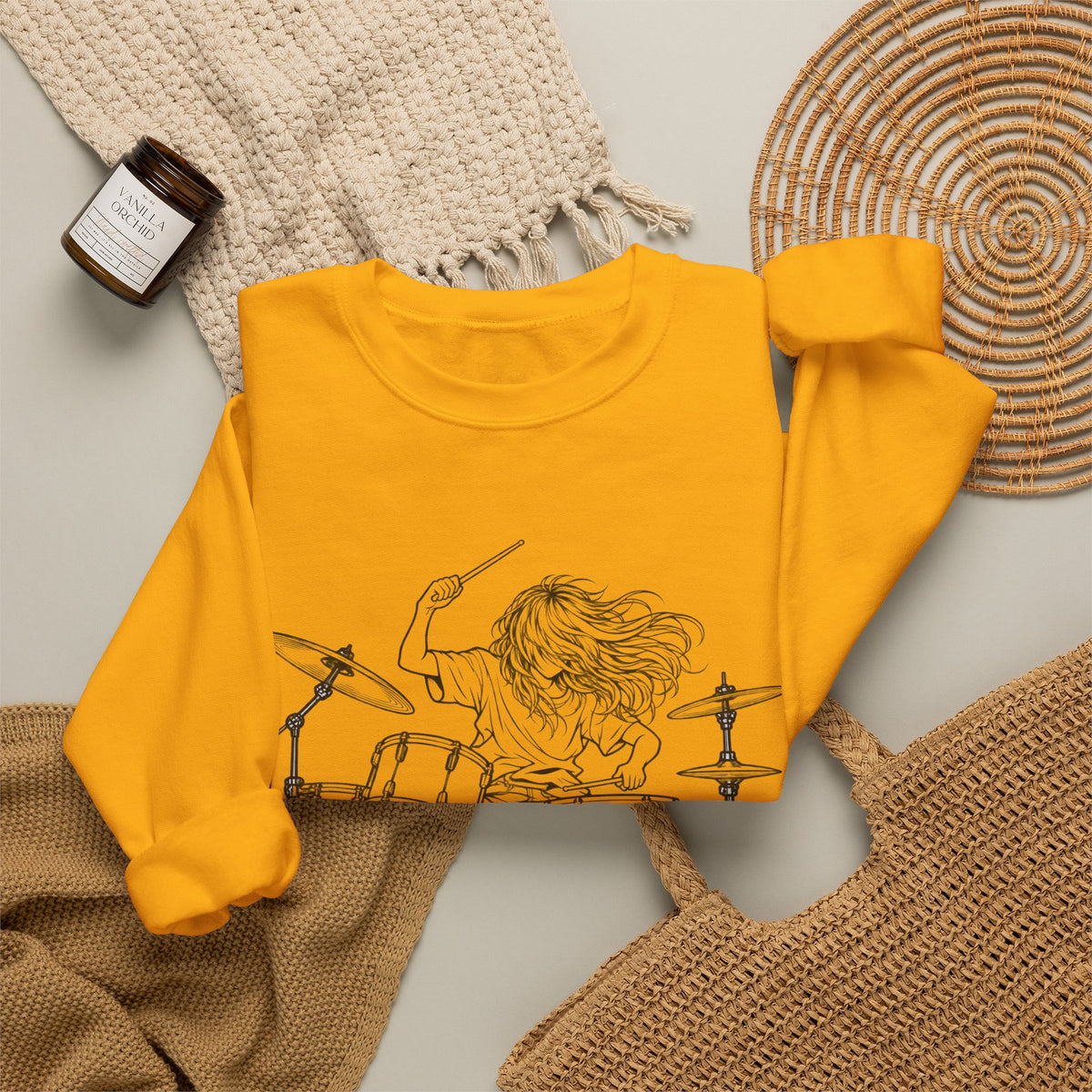 Drummer Sketch - Crewneck Sweatshirt