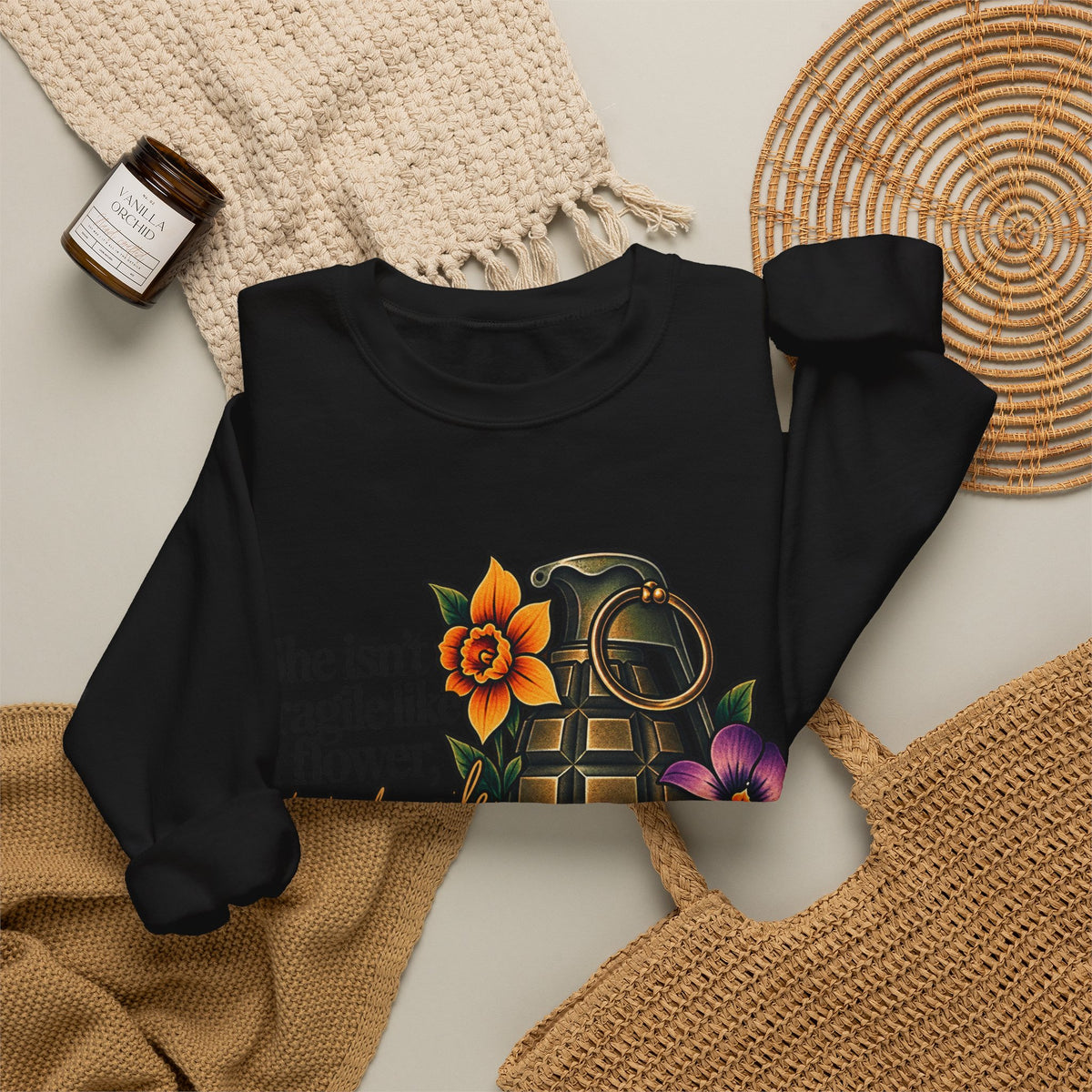 Fragile Like a Bomb - Floral Grenade - Crewneck Sweatshirt