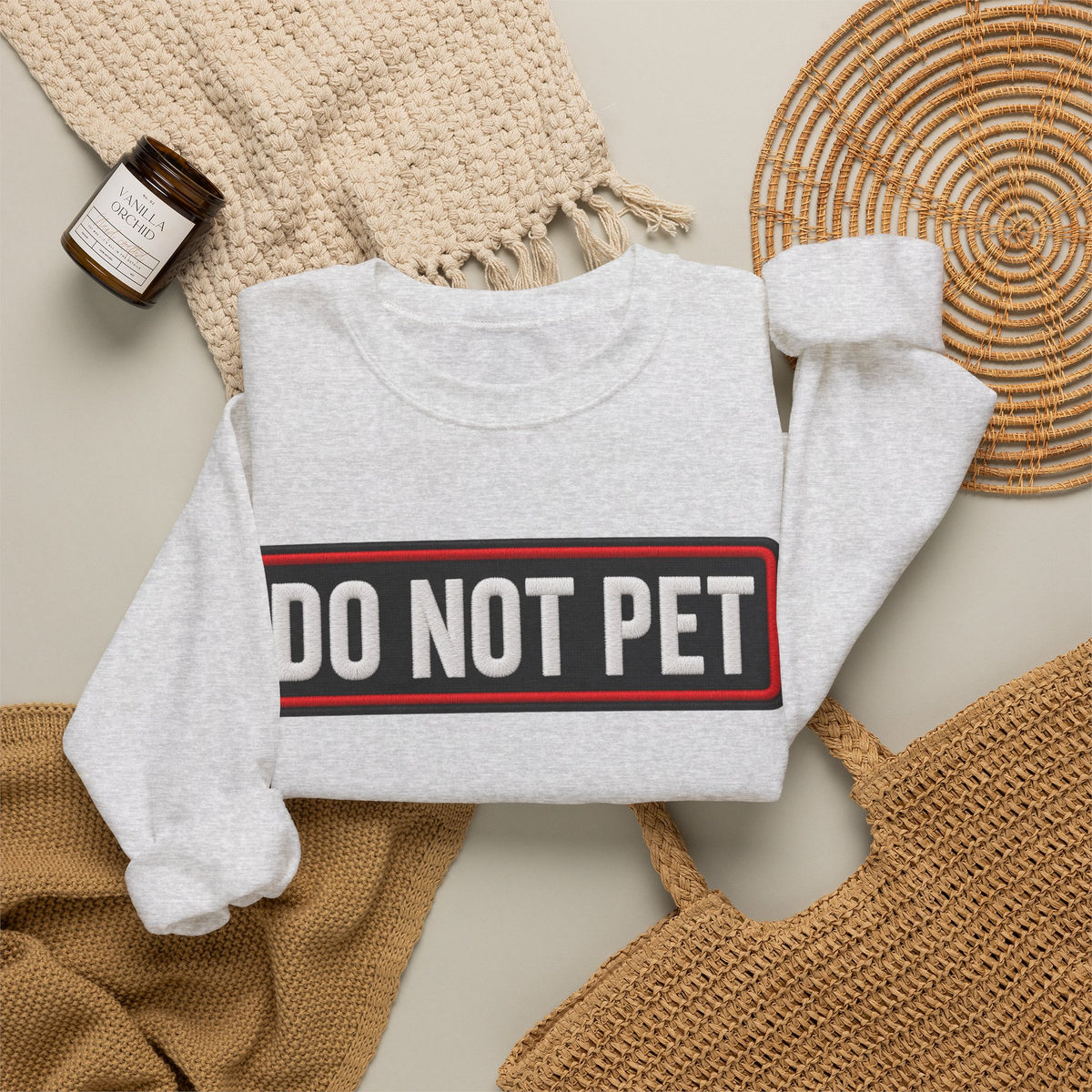 Do Not Pet - Service Dog Patch - Crewneck Sweatshirt