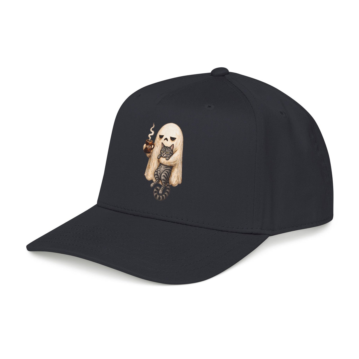 Meh Ghost and Gray Tabby Cat - OTTO Baseball Hat