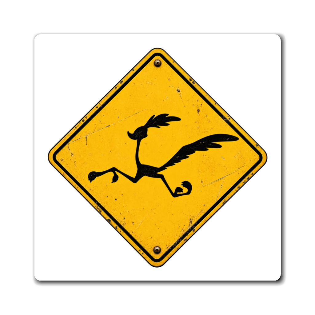 Roadrunner Yellow Diamond Sign - Magnet