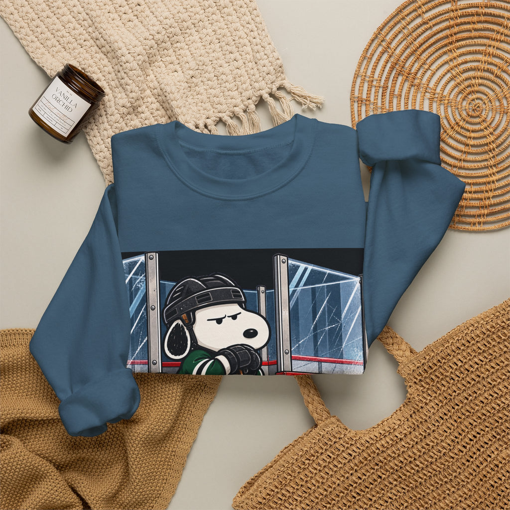 Snoopy Hockey Penalty Box Green - Crewneck Sweatshirt