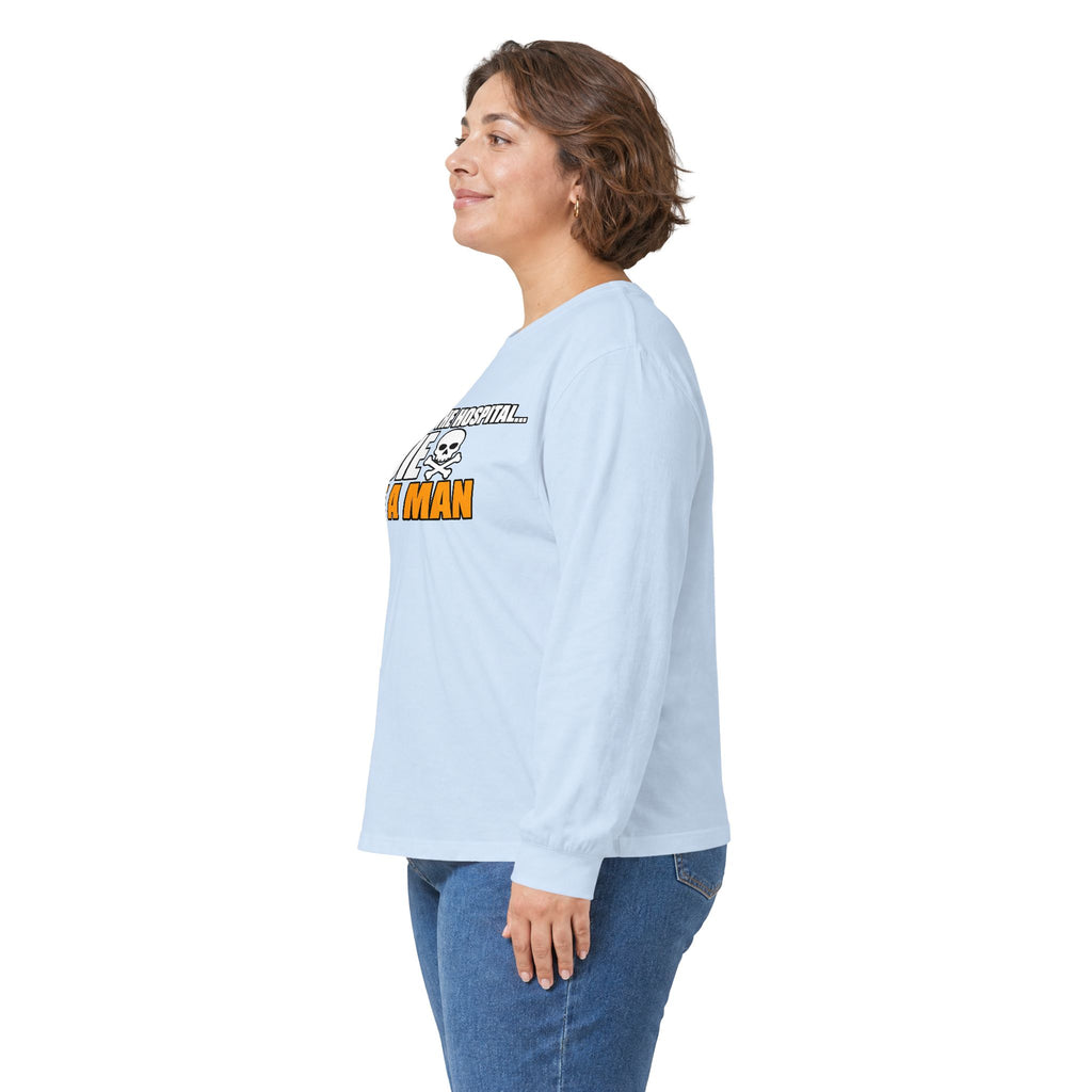 Dont Go to the Hospital - White Outlined - Unisex Ultra Cotton Long Sleeve Tee