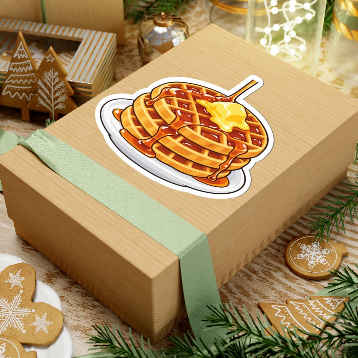 Cartoon Waffles - Kiss-Cut Sticker
