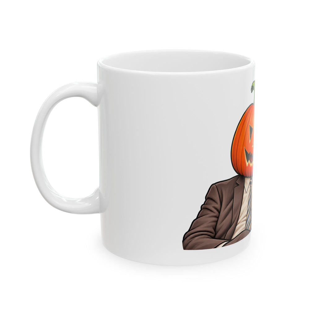 Pumpkin Head Office Cartoon - Ceramic Mug 11oz and 15oz
