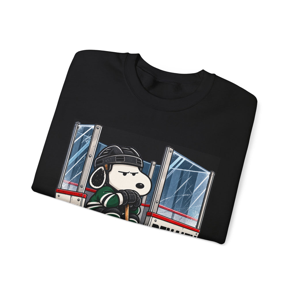 Snoopy Hockey Penalty Box Green - Crewneck Sweatshirt
