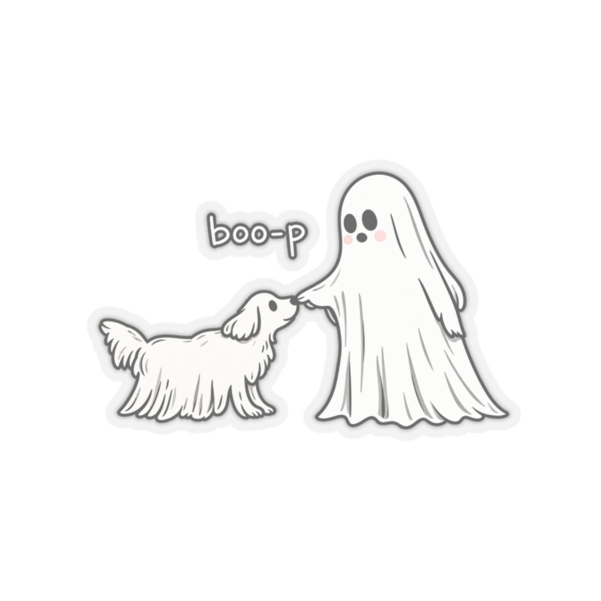 Boo-p Ghost and Dog - Kiss-Cut Sticker
