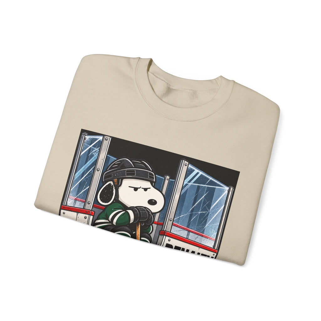 Snoopy Hockey Penalty Box Green - Crewneck Sweatshirt